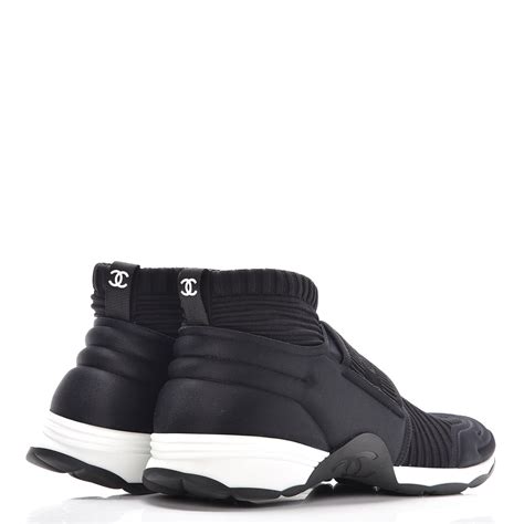 chanel stretch sneakers black|chanel female sneakers.